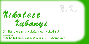 nikolett kubanyi business card